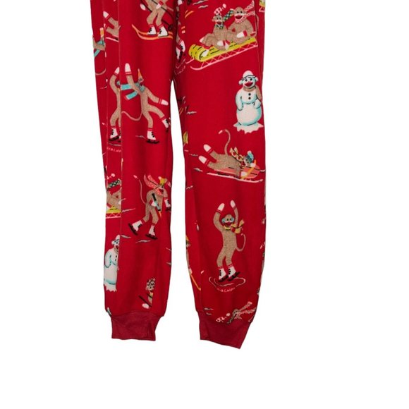 NWT Nick & Nora Sock Monkey Pajamas Womens M Footless Unionsuit PJs Costume Snow - Picture 4 of 10
